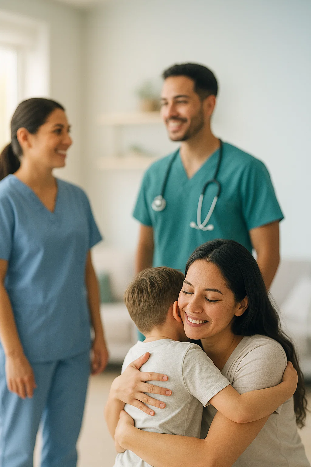 Enfermera cuidando a paciente